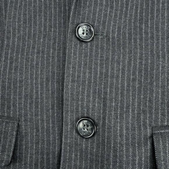 DOLCE & GABBANA Junior Cotton 2 Button Pinstripe Blazer Sz 7/8 Grey - Picture 3 of 9